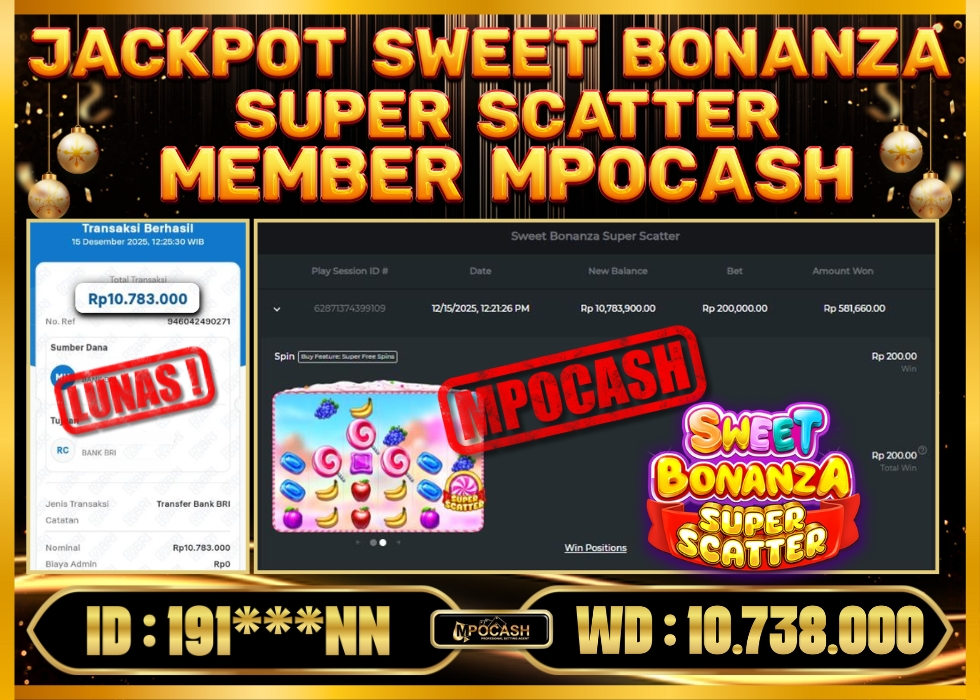 MPOCASH JACKPOT SWEET BONANZA SUPER SCATTER